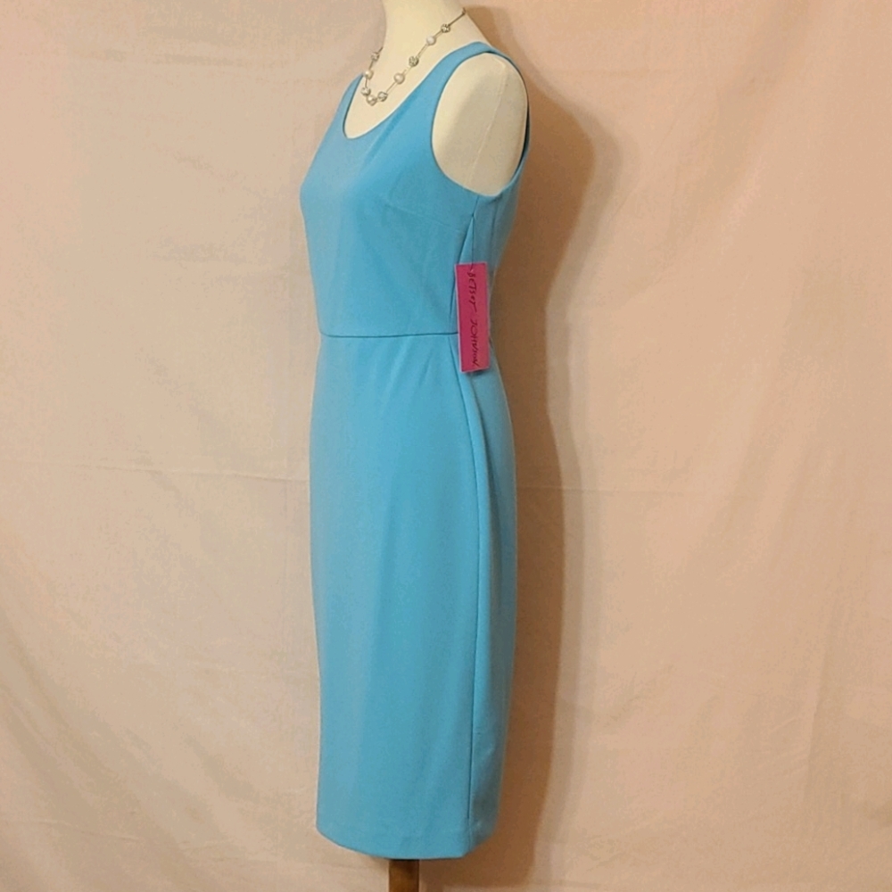 Betsey Johnson Teal Blue Sleeveless Sheath Dress - Picture 3 of 5
